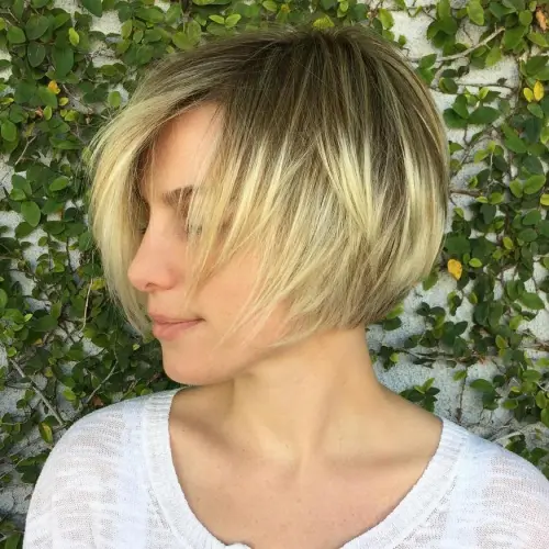 Blonde Balayage Layered Bob
