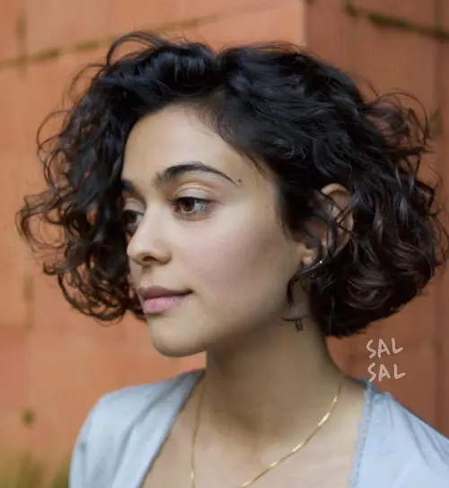 Jaw-Length Curly Messy Bob