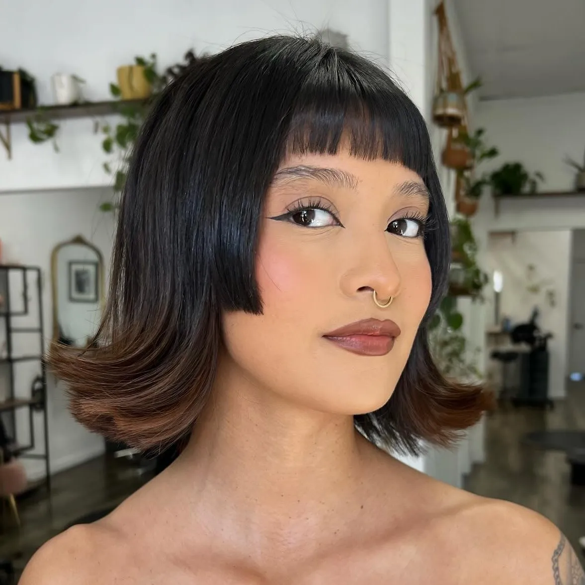 Hime Flip Out Upturned Bob Haircut