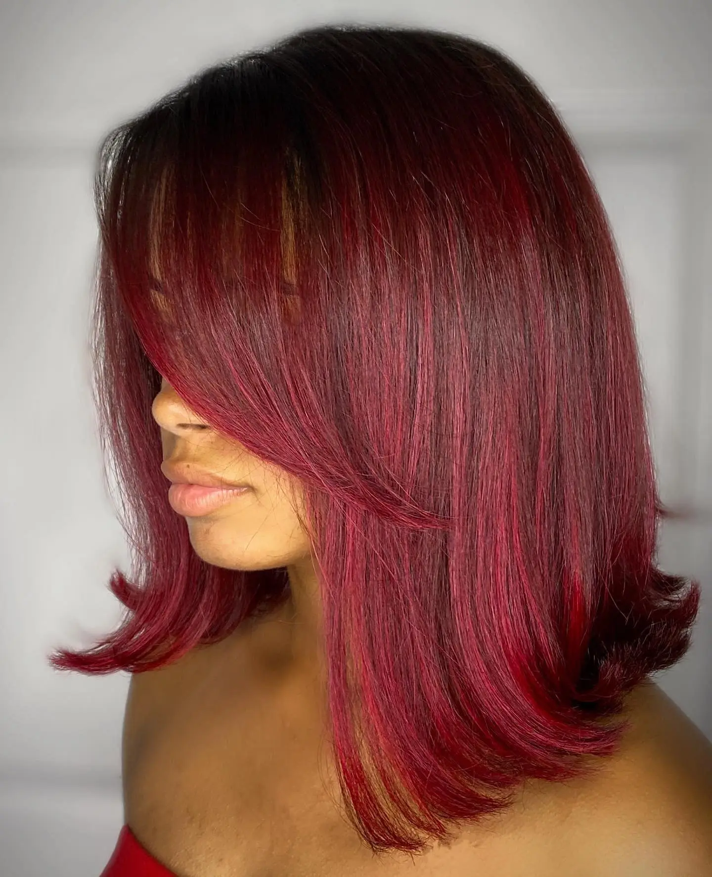 Upturned Long Flip Bob Hairstyle