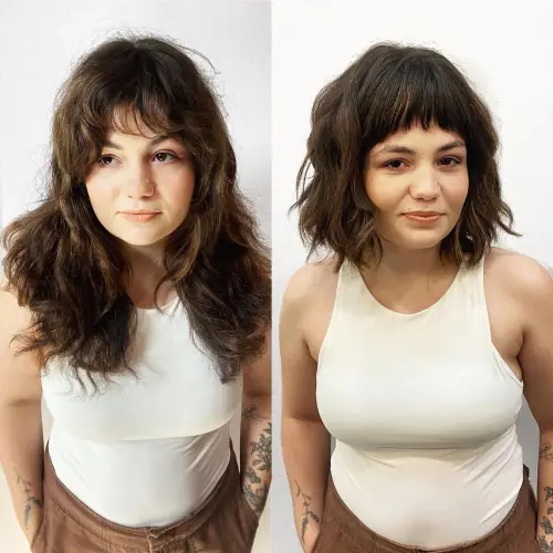 Shaggy Bob with Micro Fringe for Curly Hair