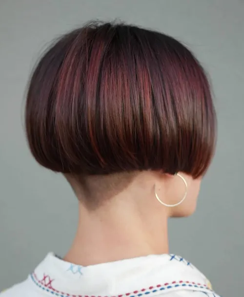 Straight Hair Bob with Shaved Nape