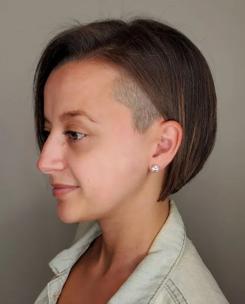 Straight Polished Undercut Bob Hairstyle