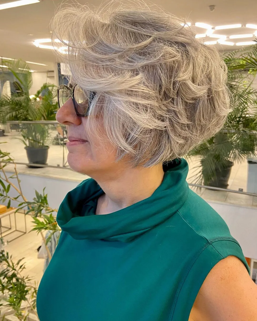 Trendy Textured Bixie For Gray-Haired Women