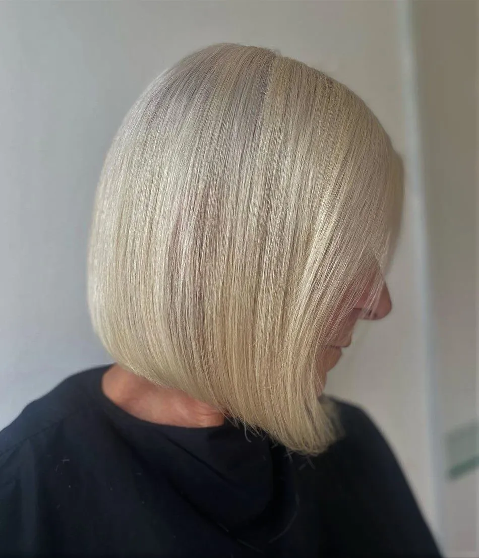 Sleek Blonde Bob for Older Women