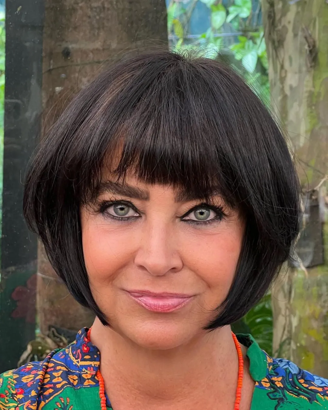 Rounded Short Bob with Full Bangs