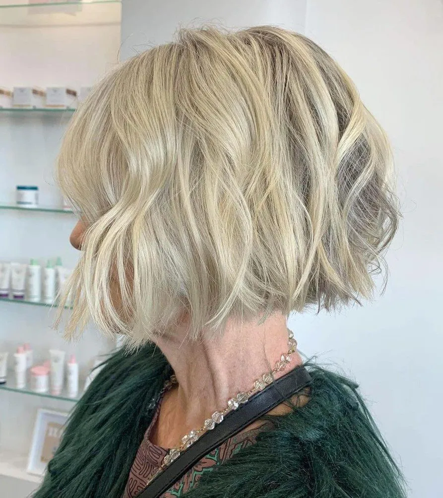 Youthful Short Choppy Bob for over 50
