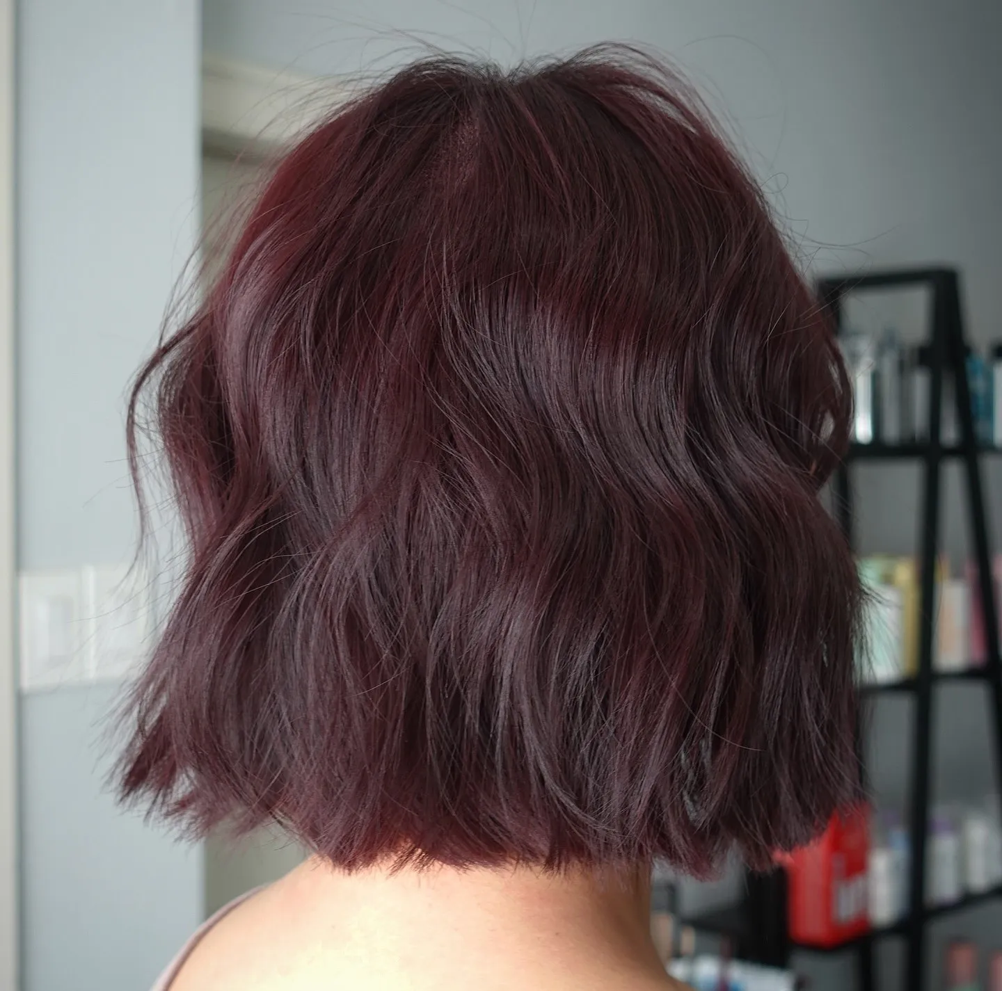 Back View of a One-Length Bob Haircut