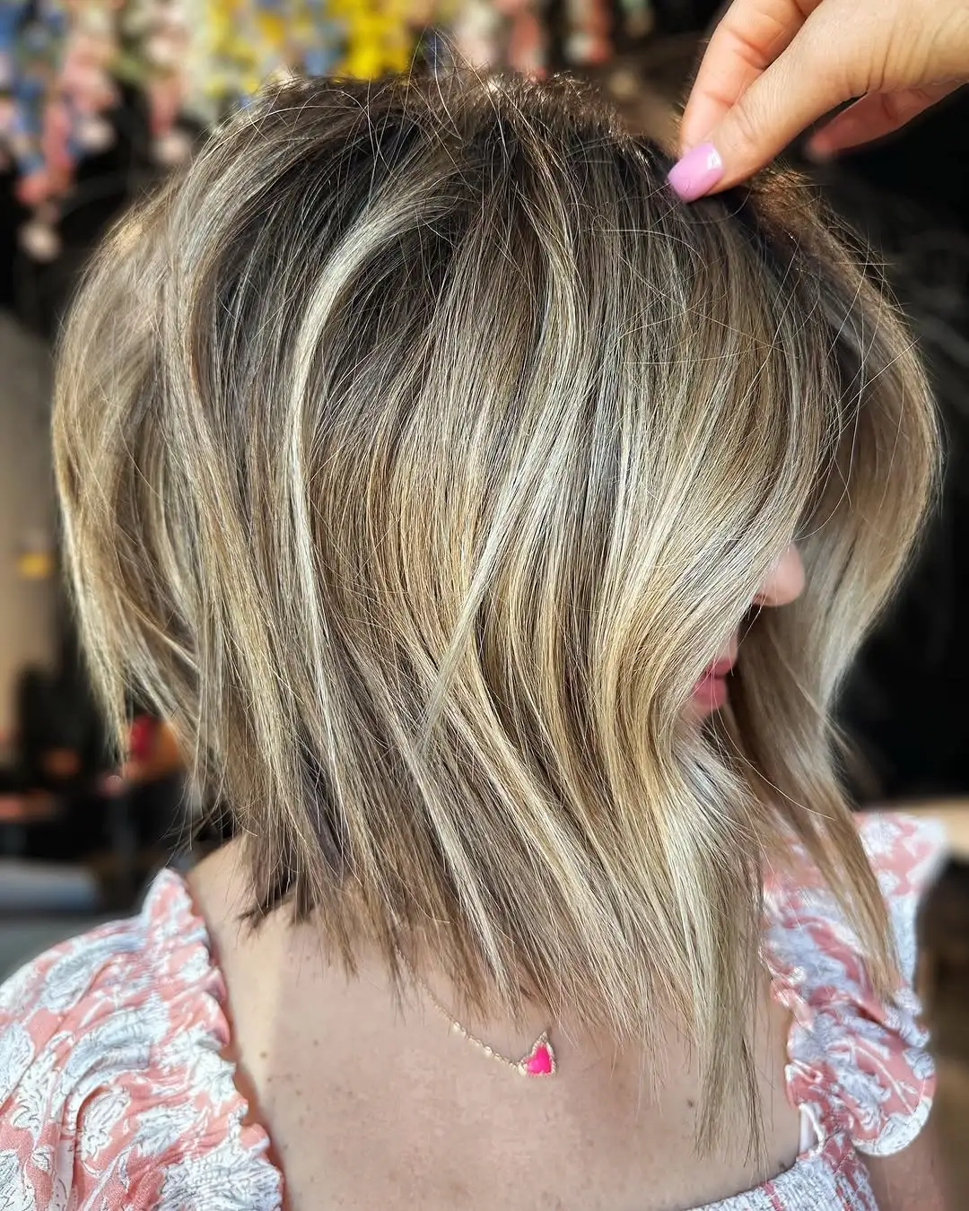 Textured Haircut Textured Stacked Lob Haircut