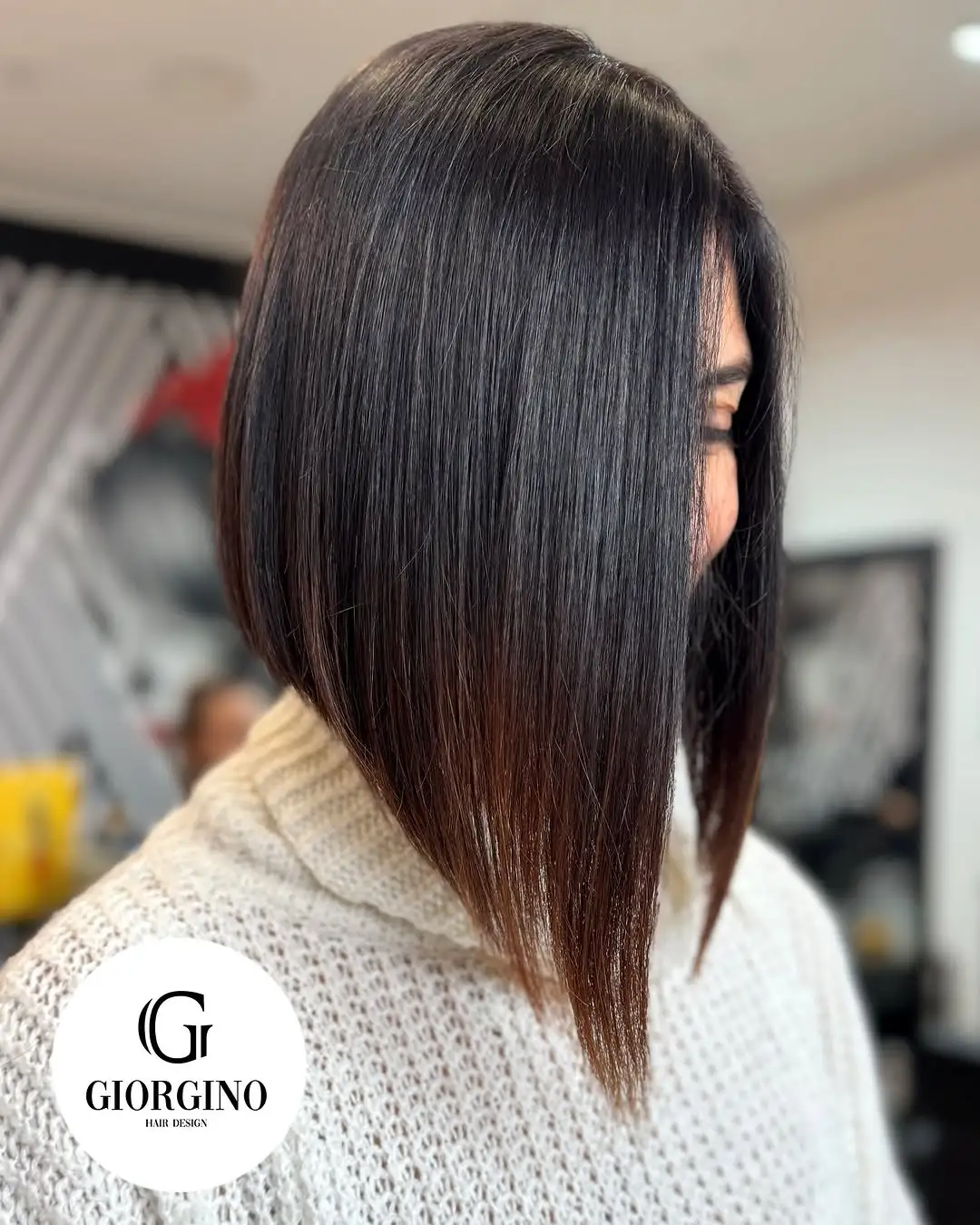 Straight Elongated Bob Long Stack Bob for Straight Hair