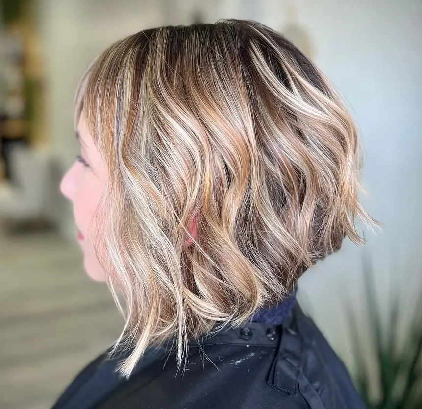 Dimensional Lob Long Bob with Stacked Nape