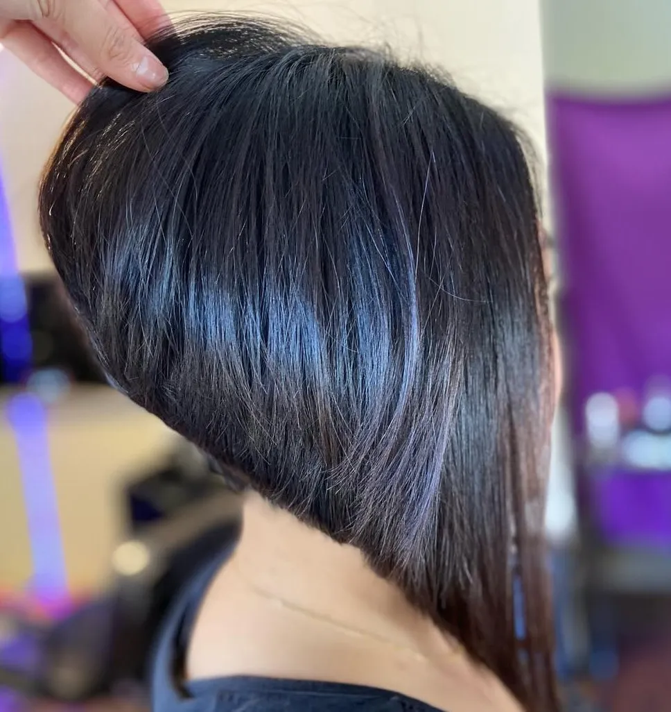 Extreme Stacked Style Steeply Angled Long Stacked Bob