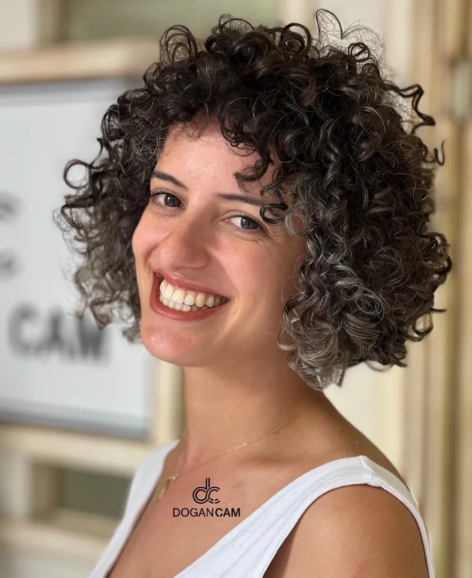 Short Curly Bob Hairstyle Using Perm Treatment