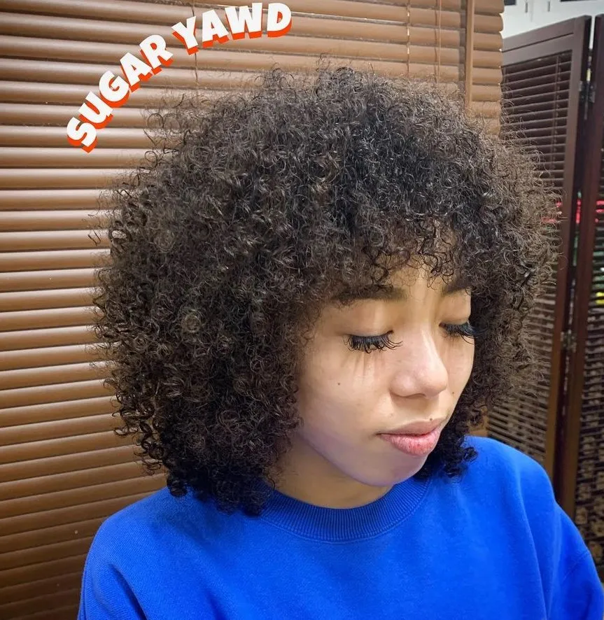Shoulder Length Afro Perm Hairstyle