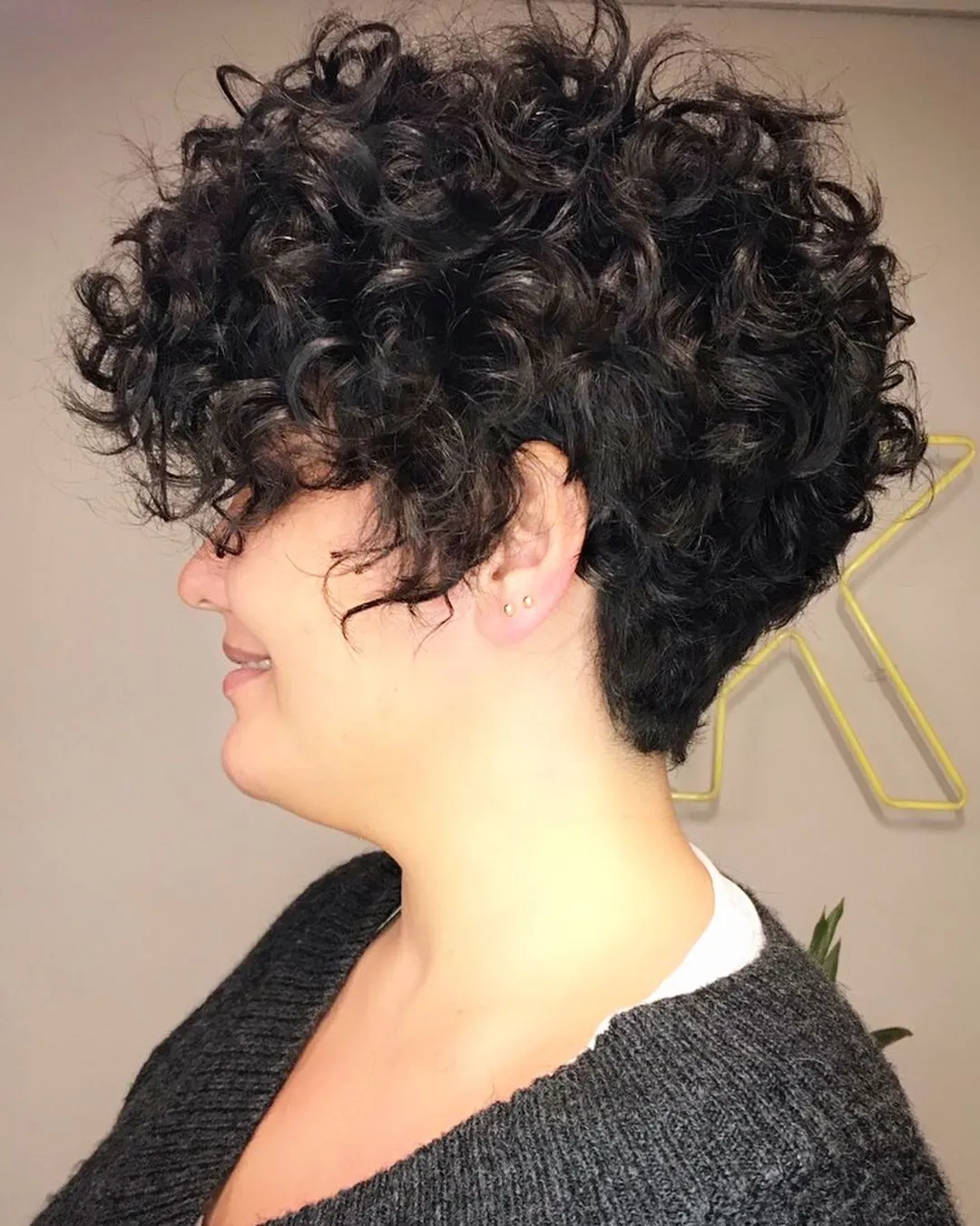 Permed Long Pixie with Side Bangs