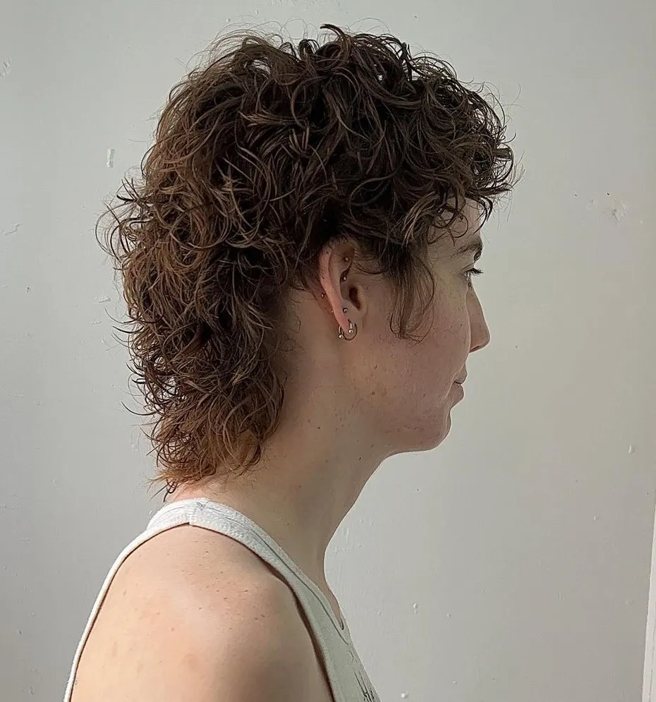 Edgy Permed Pixie Mullet for Women