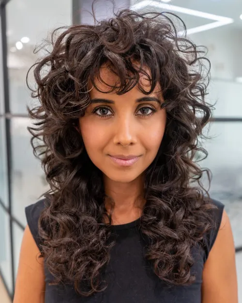 Shag with Wispy Curly Bangs