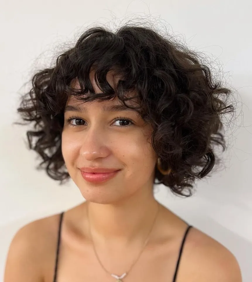 Naturally Curly French Bob
