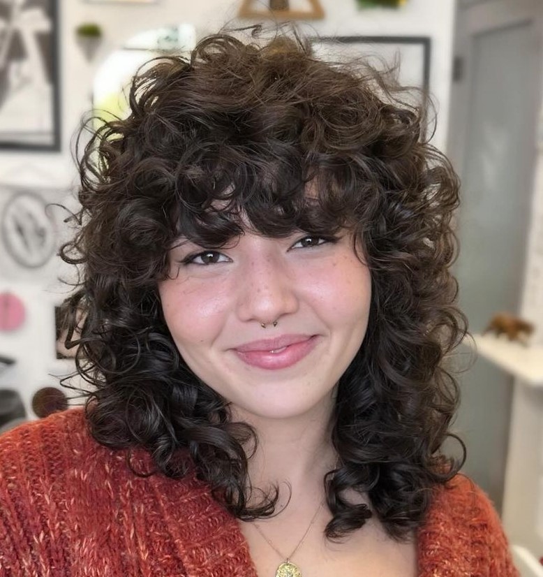 Trendy Wolf Mullet for Curly Tresses