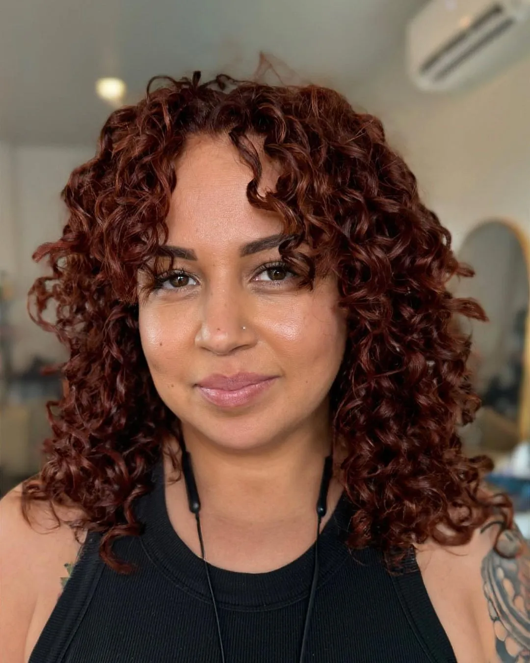 Defined Curls in Red Copper Tones