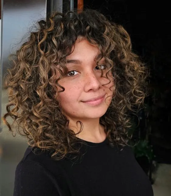 Golden Blonde Highlights on Ringlets