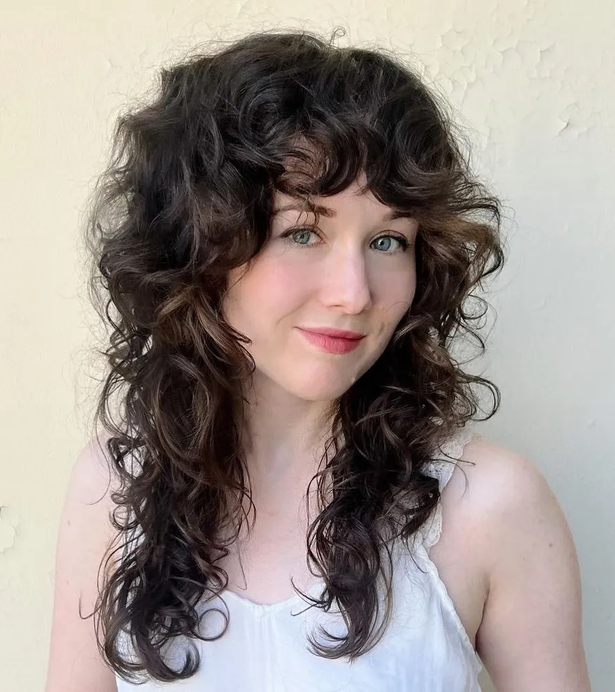 Classic Shaggy Cut for Long Curly Hair