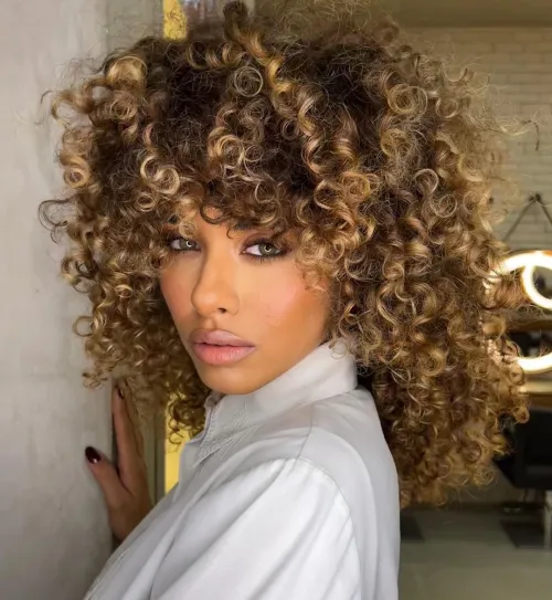 Voluminous Springy Curls Textured Layers on Thick Curly Natural Texture