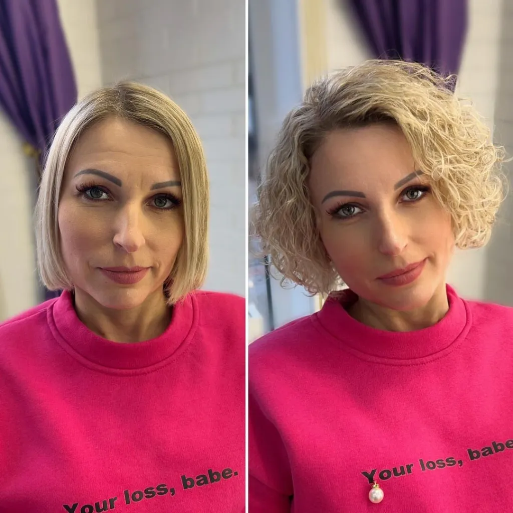 Short Bleach Blonde Hair Straight and Permed Short Bleach Blonde Hair Straight and Permed