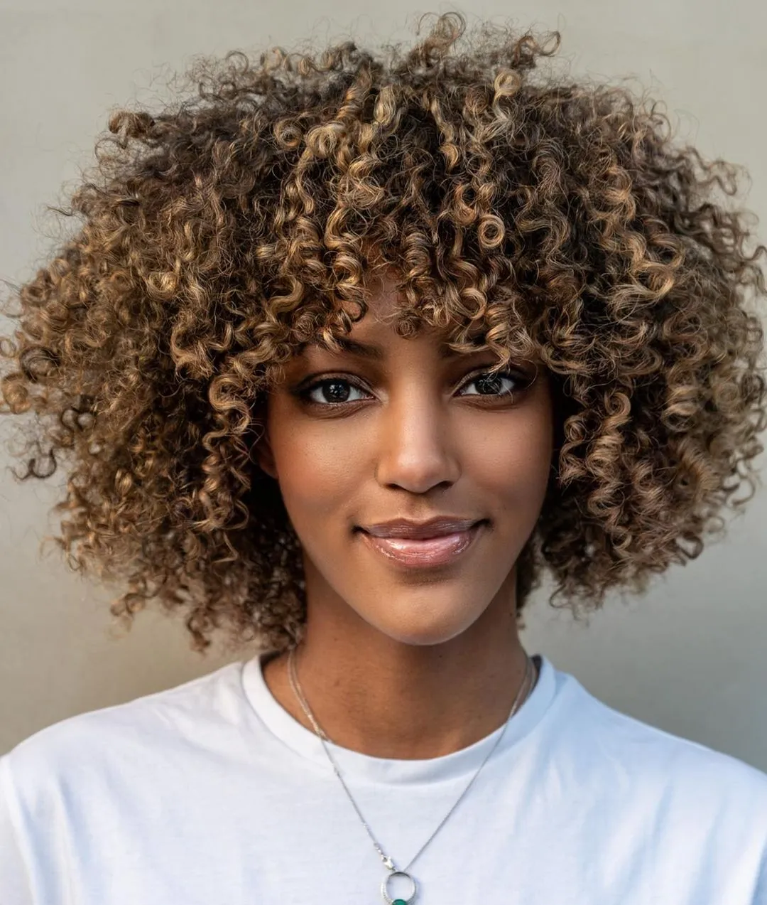 Caramel Highlights on Natural Hair