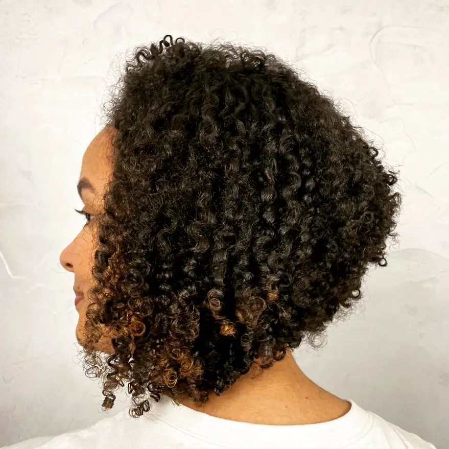 Inverted Stacked Bob on Natural Hair