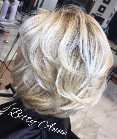 50+ Shorter Blonde Layered Haircut