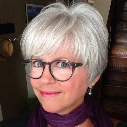 Gray Pixie Bob for Fine Hair