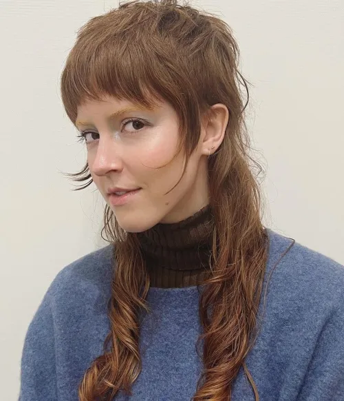 Short Mullet Layers on Long Locks