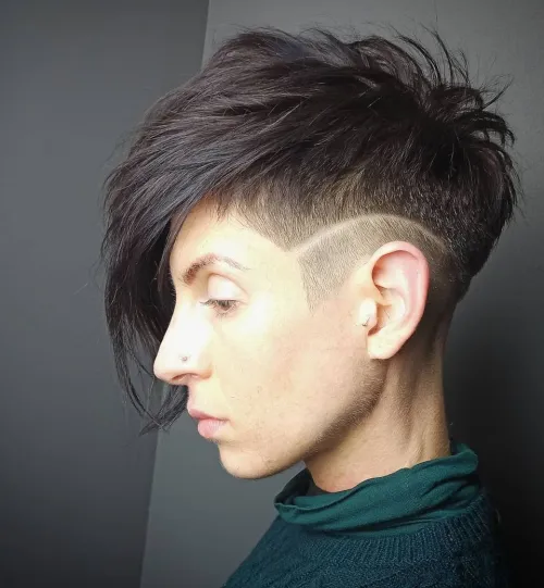 Inspiring Undercut Pixie with Long Bangs