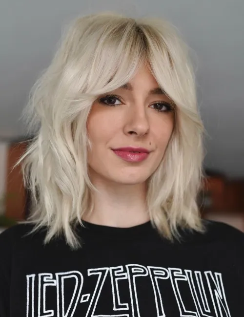 Messy Bob with Curtain Bangs