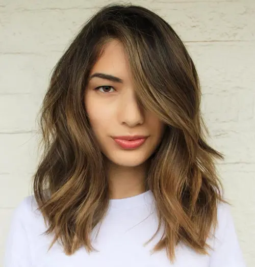 Brown Balayage Medium Length Hair