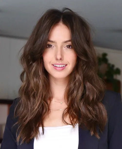 Long Cut with Long Curtain Bangs