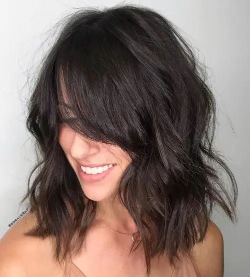 Tousled Brunette Lob