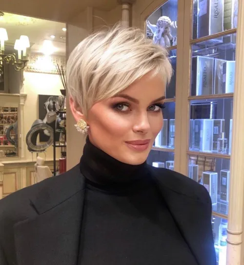 High-Shine Blonde Piece-y Pixie