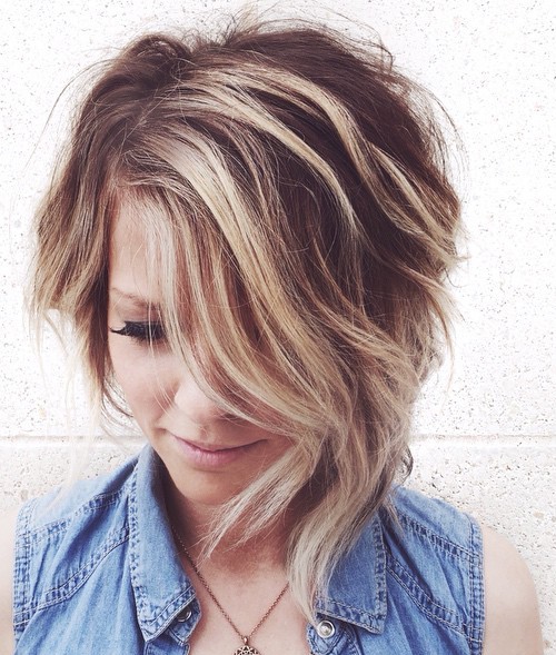 Razored Bronde Bob For Fine Hair