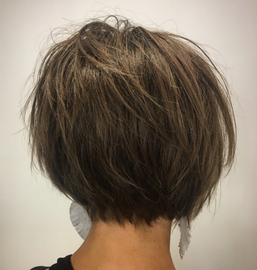 Short Choppy Brown Bob