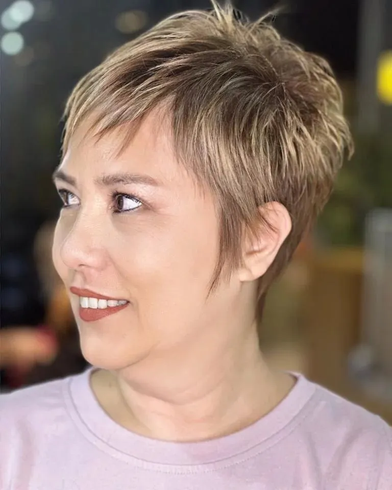 Choppy Pixie Cut for Sagging Neck Short Edgy Pixie for Sagging Skin