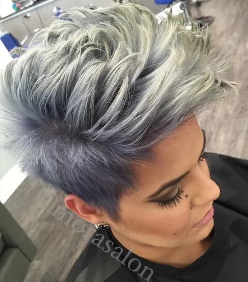 Gray Pixie Fauxhawk
