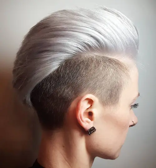 silver blonde mohawk