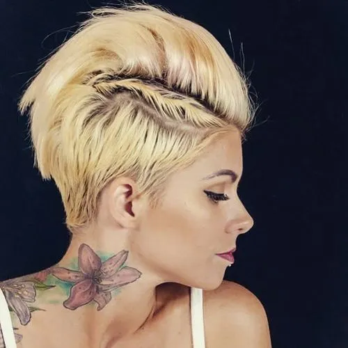 stylish short fauxhawk hairstyle