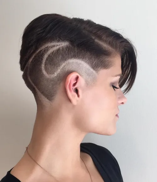 short asymmetrical undercut hairstyle