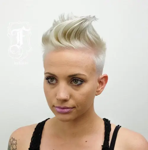 Women's Blonde Mohawk Hairstyle
