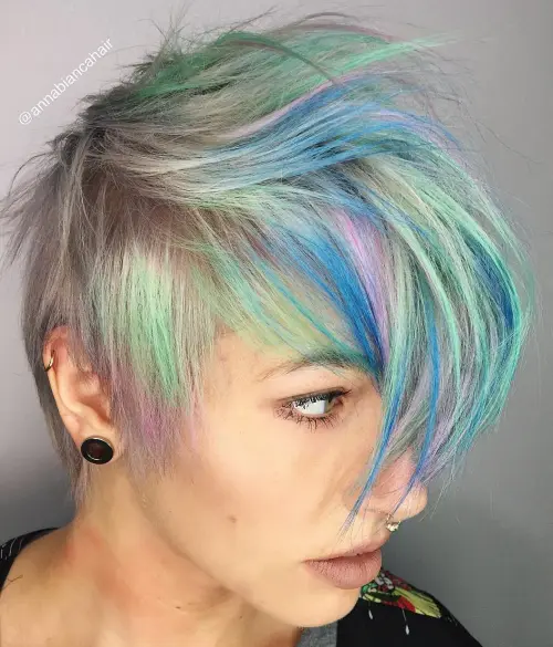 choppy long pixie haircut