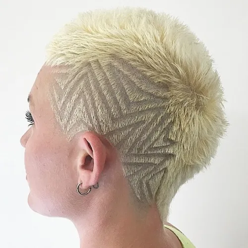 Women's Extra Short Blonde Mohawk