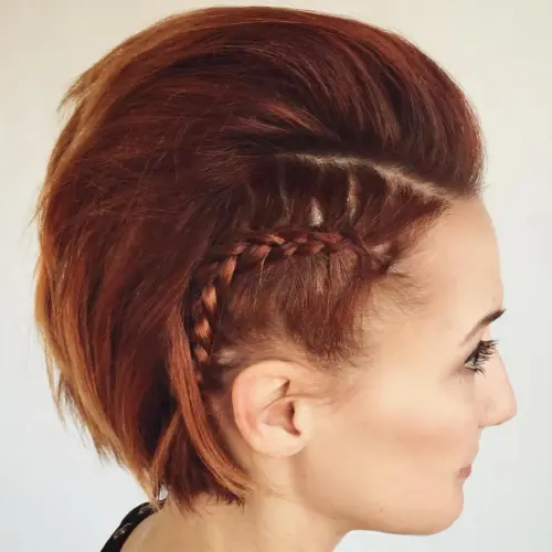 Mohawk With Side Braids For Bob